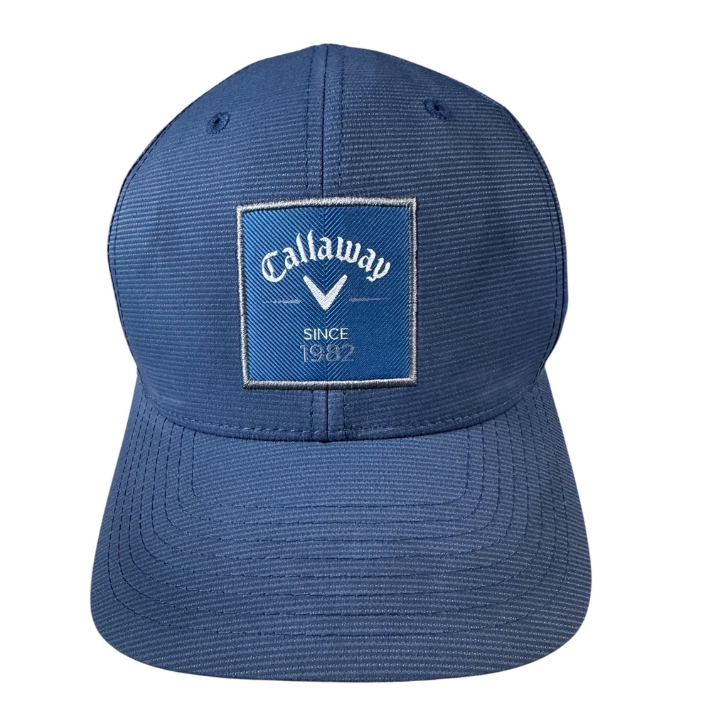 Callaway Mens Golf Hat OSFA Blue Polyester Textured Snapback Flexfit 110 Sporty
